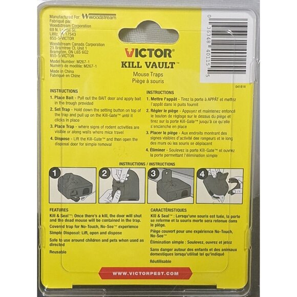 NWT Victor Mouse Trap Reusable Kill & Seal Reusable Kill Vault ~ 2-Pack - Picture 3 of 3
